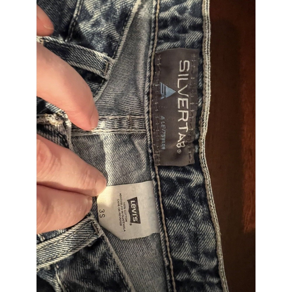 Vtg Silvertab Levis Y2K Womens Jeans 3 S (28x29) Short Cotton Denim Straight - Picture 4 of 8